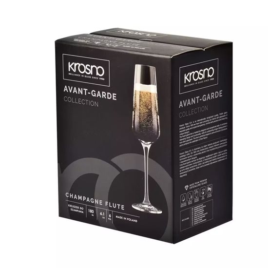 6 db-os pezsgőspohár készlet, kristályüveg, 180ml, "Avant-Garde" - Krosno