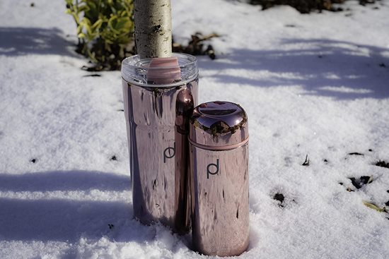 Hőszigetelt palack, rozsdamentes acél, 200 ml, "DrinkPod", metál rózsaszín - Grunwerg