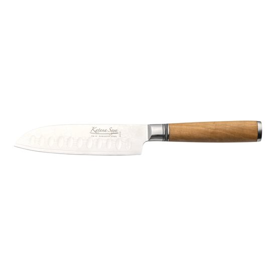 Santoku kés, acél, 12 cm, "Katana Saya" - Grunwerg