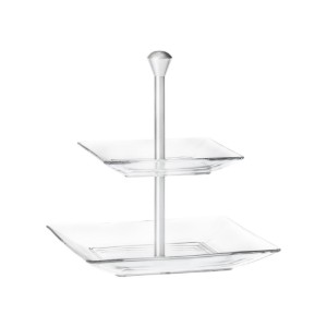 Kétszintes süteményes tál, üveg, "Modi" - Borgonovo