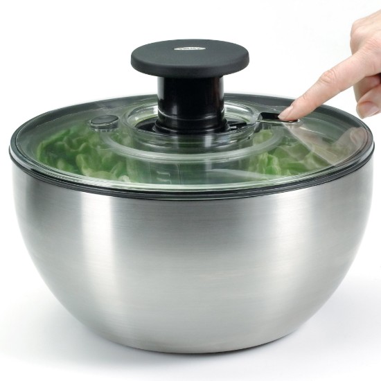 Saláta fonó, rozsdamentes acél, 26cm/5L - ​​OXO