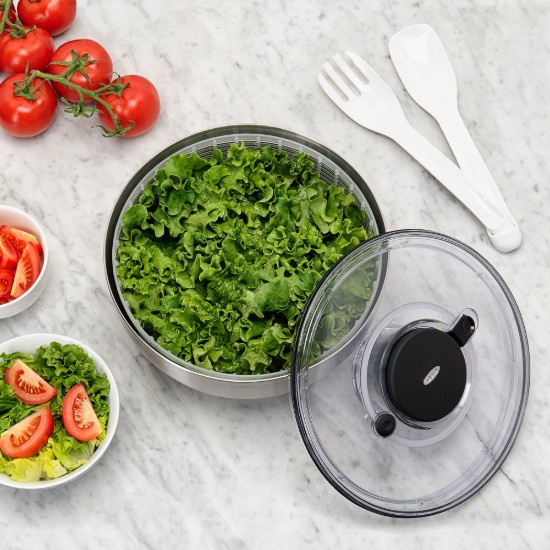 Saláta fonó, rozsdamentes acél, 26cm/5L - ​​OXO