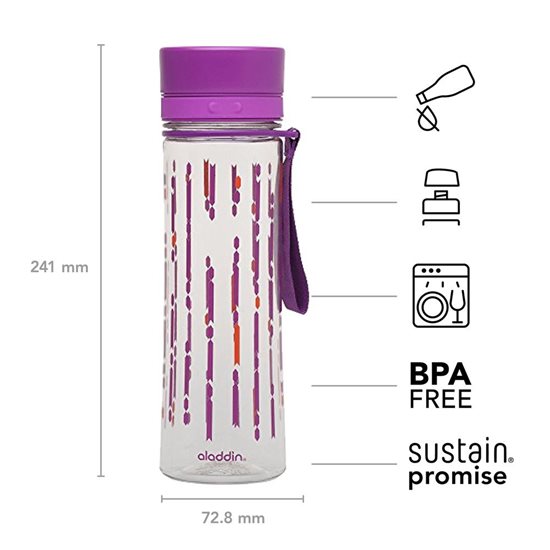 Műanyag palack, 600ml, "Aveo", Berry - Aladdin