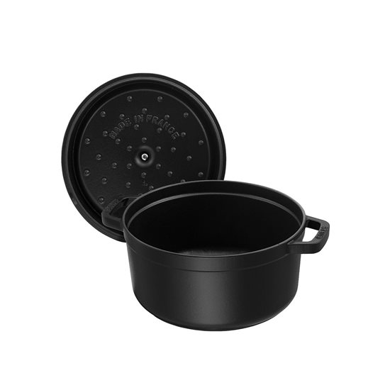 Staub ~ 20 cm / 2,2 literes, Black Cocotte öntöttvas főzőedény