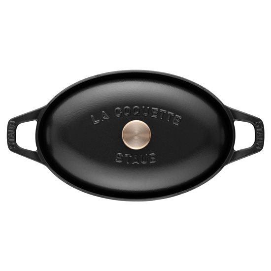 Staub "La Coquette" óvális Cocotte önöttvas edény 23 cm / 1,7l, fekete - Staub