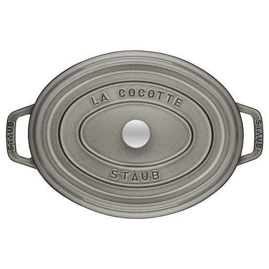 Staub ~ 37 cm / 8 literes, Graphite Grey (Grafitszürke) ovális Cocotte edény