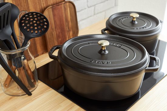 Staub - 27 cm / 3.2 literes ~ Black - Ovális Cocotte öntöttvas edény