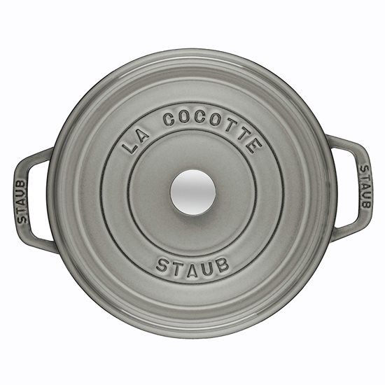 Staub ~ 34 cm / 12,6 literes Graphite Grey - kerek Cocotte öntöttvas fazék