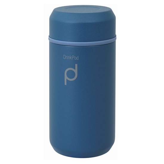 Hőszigetelő palack rozsdamentes acélból, "DrinkPod", 350 ml, "Steel Blue" - Grunwerg