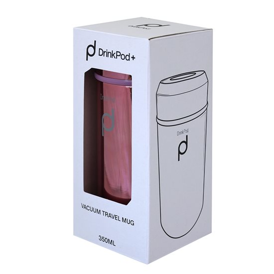 Hőszigetelő palack rozsdamentes acélból, "DrinkPod", 350 ml, "Metallic Rose" - Grunwerg