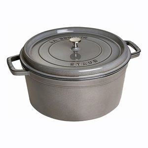 Staub ~  30 cm / 8,35 literes Graphite Grey - kerek Cocotte öntöttvas fazék