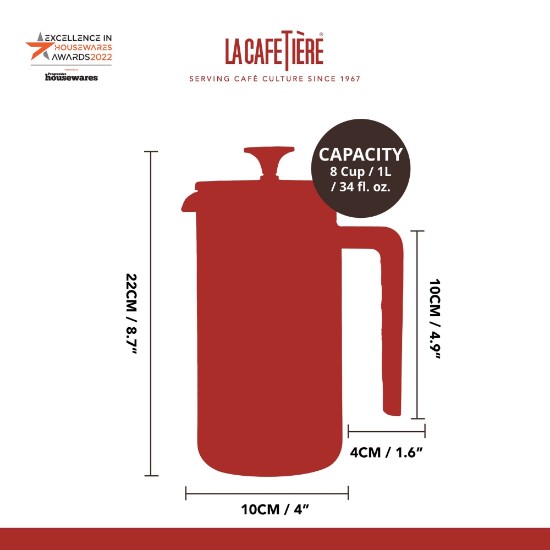 La Cafetiere - Pisa Latte Crema  Francia prés kávéfőző, 1L