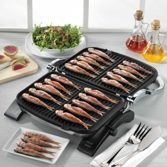 Elektromos grill, 1800W, Inox/Black, "Tostkolik" - Korkmaz