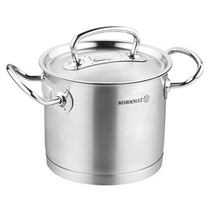 Rozsdamentes acél fazék, fedővel, 24cm/14,5L, "Proline" - Korkmaz