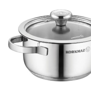 Rozsdamentes acél lábas, fedővel, 12cm/0,75L, "Minika" - Korkmaz
