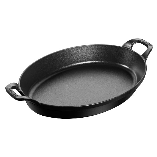 Staub ovális tál, öntöttvas, 32 cm, fekete