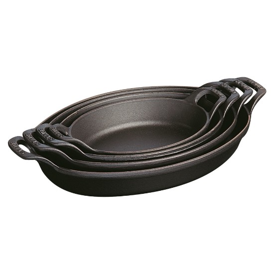 Staub ovális tál, öntöttvas, 32 cm, fekete