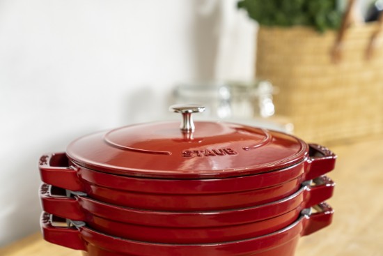 3 részes Cocotte edénykészlet, öntöttvas, Cherry - Staub