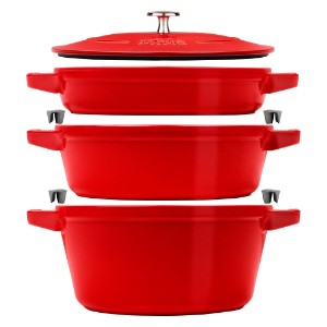 3 részes Cocotte edénykészlet, öntöttvas, Cherry - Staub