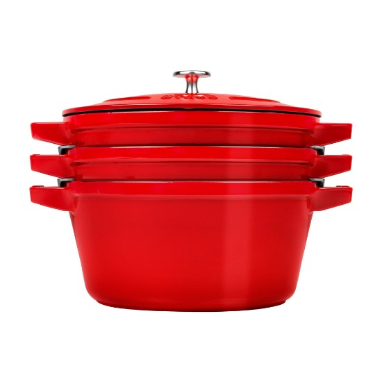 3 részes Cocotte edénykészlet, öntöttvas, Cherry - Staub