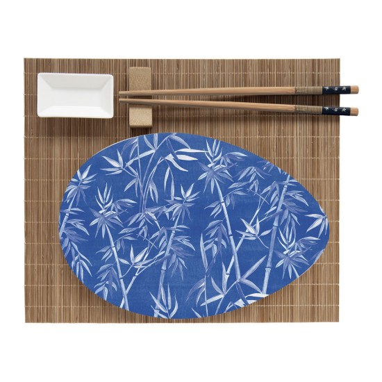 Nuova R2S - "PAGODA" Sushi készlet, porcelán, bambusz tartóval és pálcikákkal