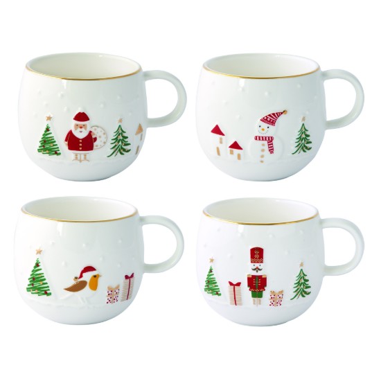 Bögre, porcelán, 400 ml, "Let it Snow" - Easy Life