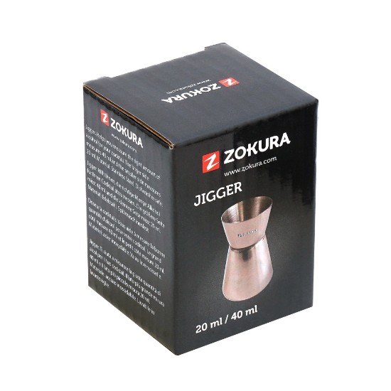 Zokura - Dupla italmérő pohár (jigger), rozsdamentes acél, 20/40ml