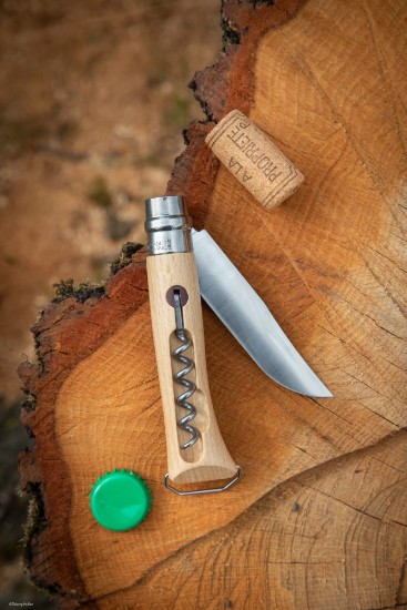 Opinel - N°10 rozsdamentes kés, dugóhúzóval, 10 cm