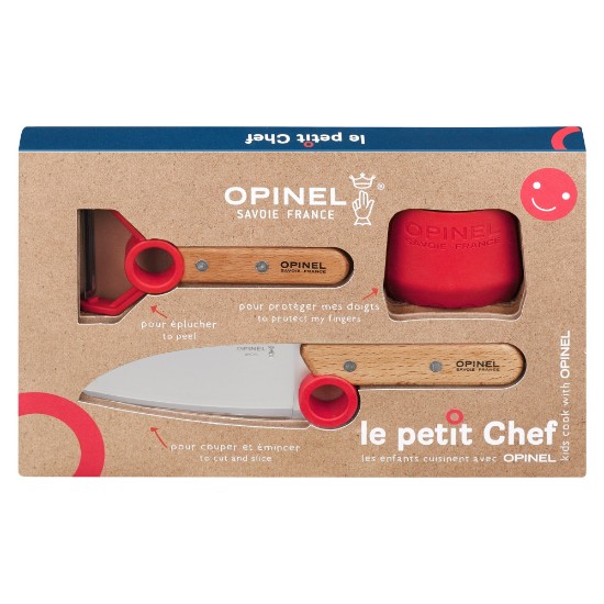 Opinel - "Le Petit Chef" 3 részes gyerek készlet, Red