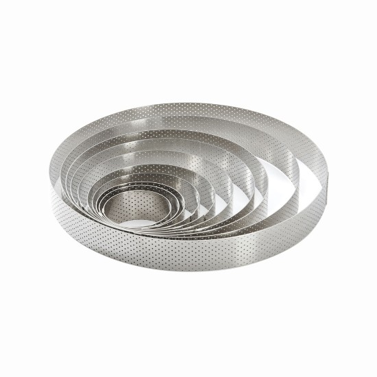 Perforált tortagyűrű, rozsdamentes acél, 20,5 cm - de Buyer