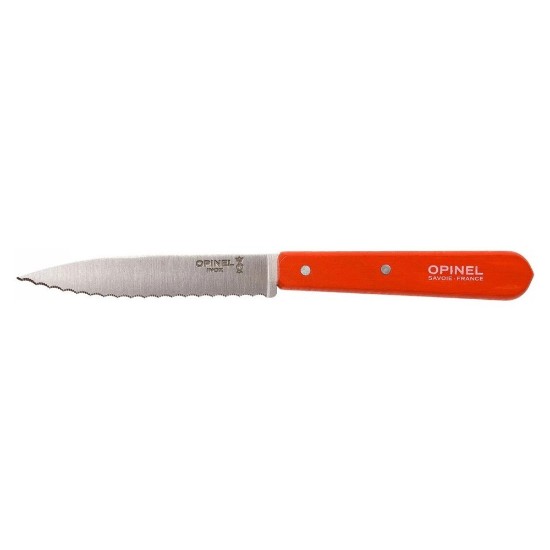 Opinel - "Les Essentiels" N°113 fogazott pengéjű kés, rozsdamentes acél, 10 cm, Mandarin 