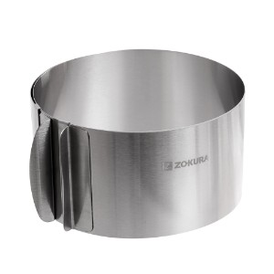 Zokura -  Állítható tortagyűrű, rozsdamentes acél, 16/30 x 8,5 cm
