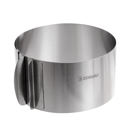 Zokura -  Állítható tortagyűrű, rozsdamentes acél, 16/30 x 8,5 cm