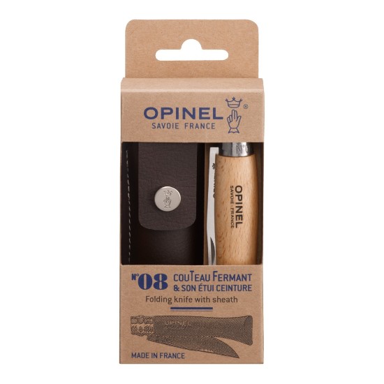 Opinel - "Tradition Inox"  Zsebkés N°08, tokkal, rozsdamentes acél, 8,5cm