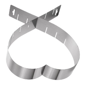 Zokura - Szív alakú állítható tortagyűrű, rozsdamentes acél, 15/28 x 8cm