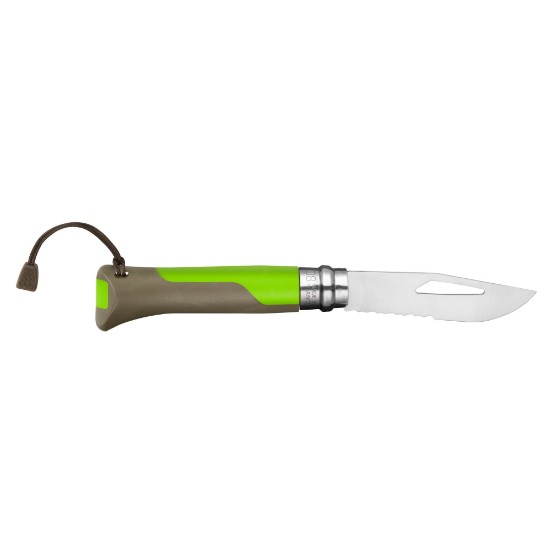 Opinel - "Outdoor" Zsebkés síppal N°08, rozsdamentes acél, 8,5cm, Green 