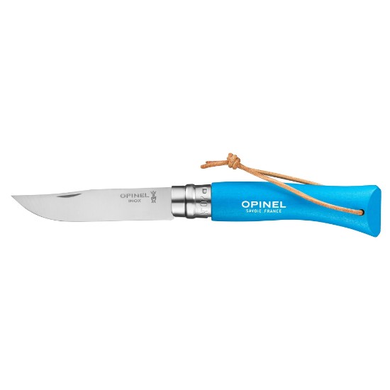 Opinel - "Colorama" Zsebkés N°07, rozsdamentes acél, 8cm, Cyan 