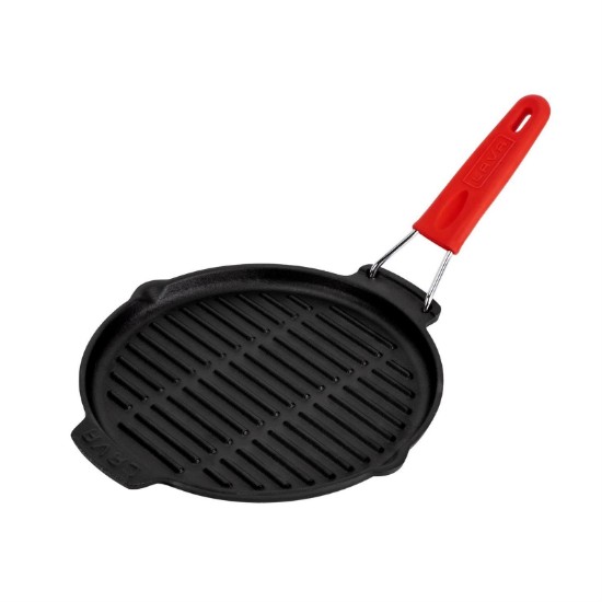 Lava - 23 cm -es kerek grill serpenyő  - piros nyéllel