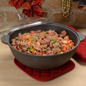 Kerek serpenyő üveg fedővel, öntöttvas, 30 cm - LAVA