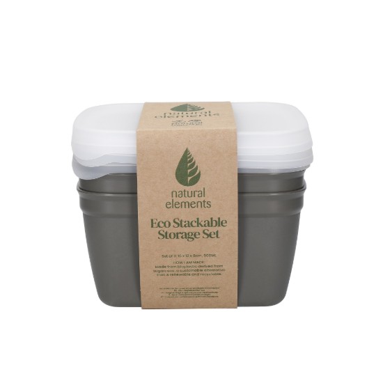 3 részes tárolóedénykészlet, bioműanyag, 900 ml - Natural Elements