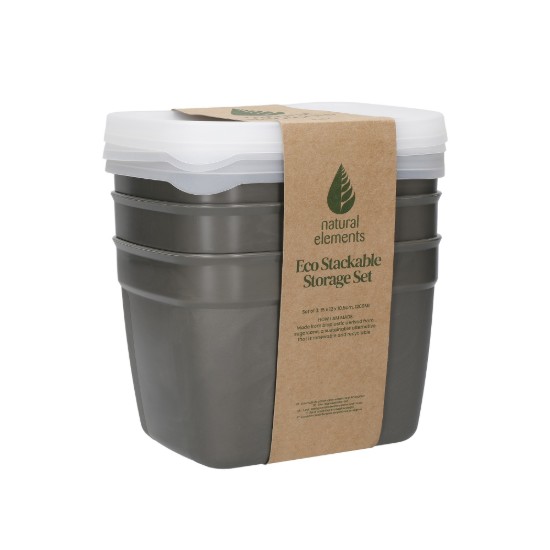 3 részes tárolóedénykészlet, bioműanyag, 1200 ml - Natural Elements