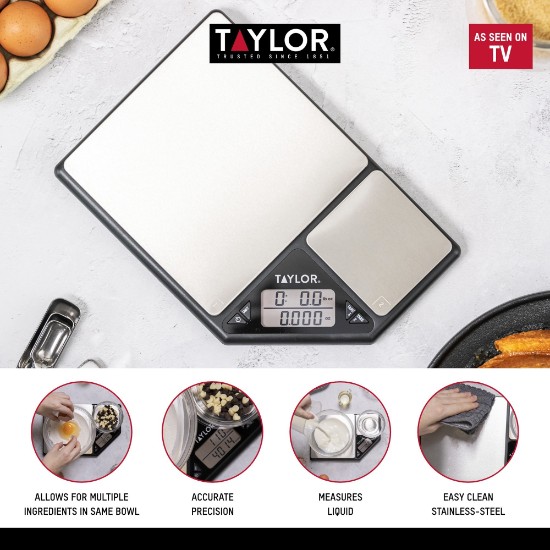 Kettős konyhai mérleg, 27x18,5 cm, "Taylor Pro" - Kitchen Craft