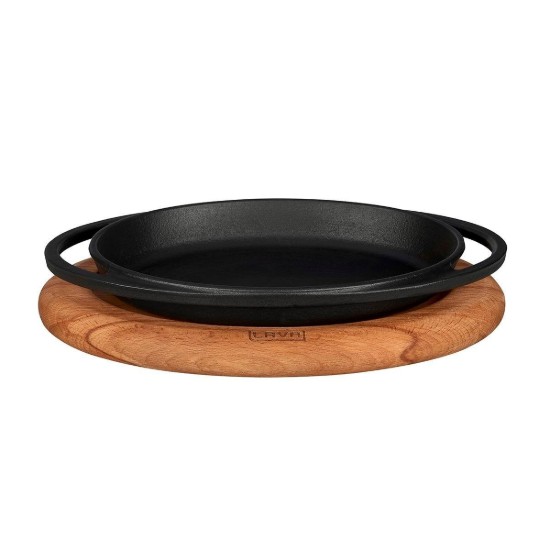 LAVA ovális öntvény tepsi alátéttel, 21 x 14 cm