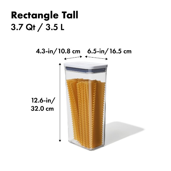 OXO négyszögletes tároló edény 16 x 11 x 32 cm, 3,5 l