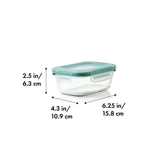 OXO Négyzet alakú tárolódoboz 15,7 x 10,9 x 6,3 cm, 380 ml