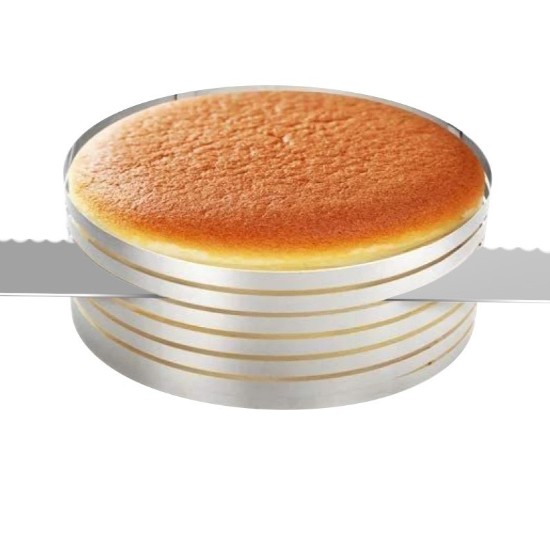 Állítható tortaszeletelő gyűrű, rozsdamentes acél, 15/20x8,5 cm - Zokura