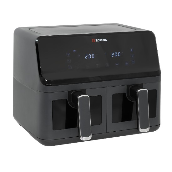 Zokura - Dupla forrólevegős sütő, 8L, 1350+1350 W 