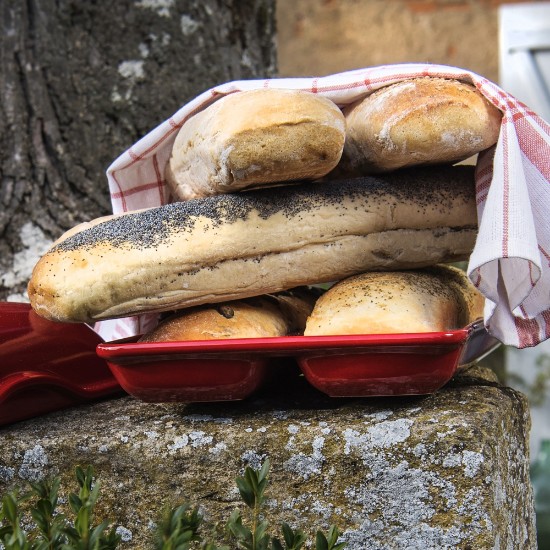 Emile Henry - 39 x 23 cm - es Burgundy Ciabatta sütőforma