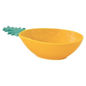 Tál, porcelán, ananász alakú, 30 x 19 cm, sárga-zöld - Nuova R2S