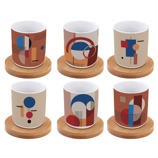 6 db-os csésze és csészealj készlet, porcelán, 70 ml, "Bauhaus" - Nuova R2S